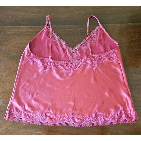 Soma Sensual Lace Camisole Womens XXL Pink Red Satin Sleepwear Lingerie Top - Picture 14 of 14